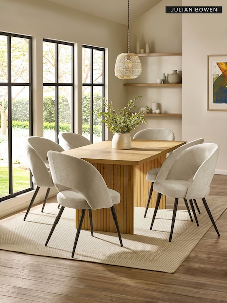 Julian Bowen Arundel Rectangular Dining Set With 6 Ella Chairs