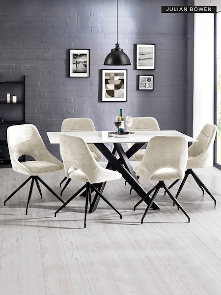 Julian Bowen Bradley Rectangular Dining Set With 6 Jonah Chairs