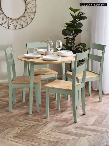 Julian Bowen Linwood Round Dropleaf Dining Set With 4 Chairs