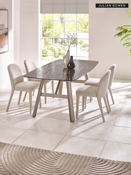 Julian Bowen Callisto Glass Dining Set With 4 Holly Chairs
