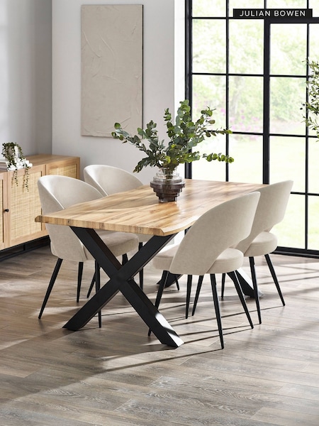 Julian Bowen Harvey Curved Edge Dining Set With 4 Ella Chairs