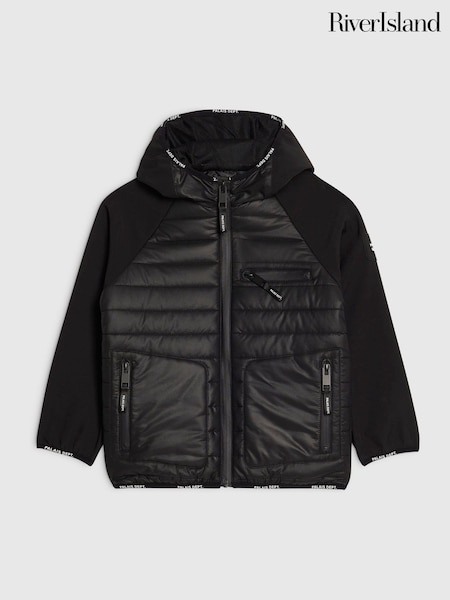 Black - River Island Lightweight Hooded Jacket