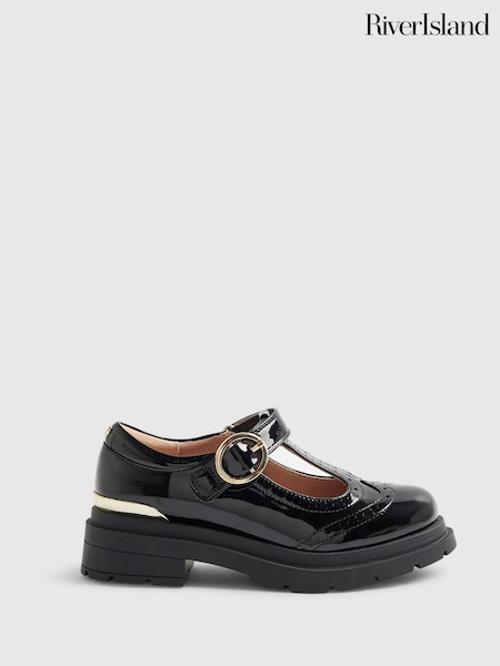 Black - River Island Back To School Chunky Brogue Shoes