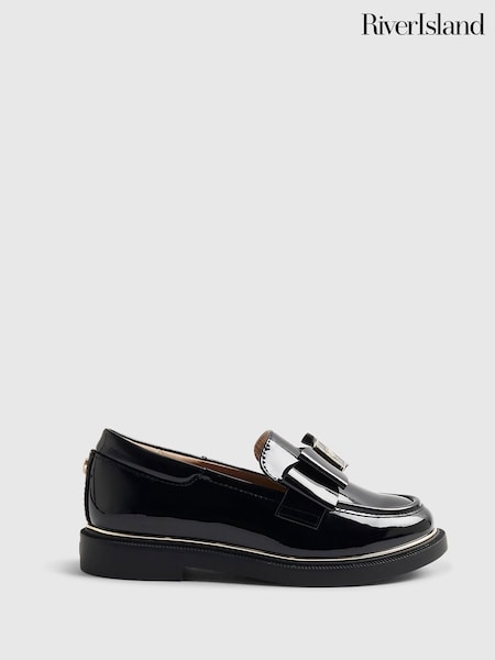 Black - River Island Back To School Bow Loafers
