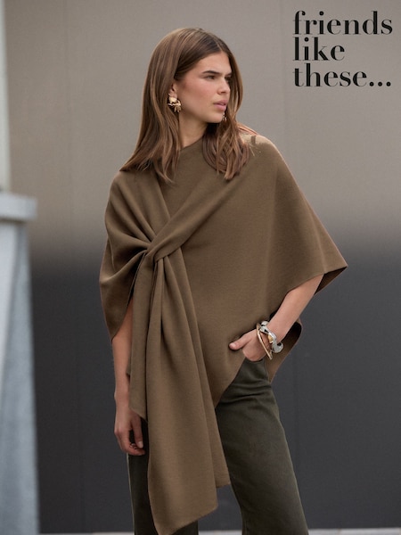 Taupe - Friends Like These Pull Through Knitted Capri