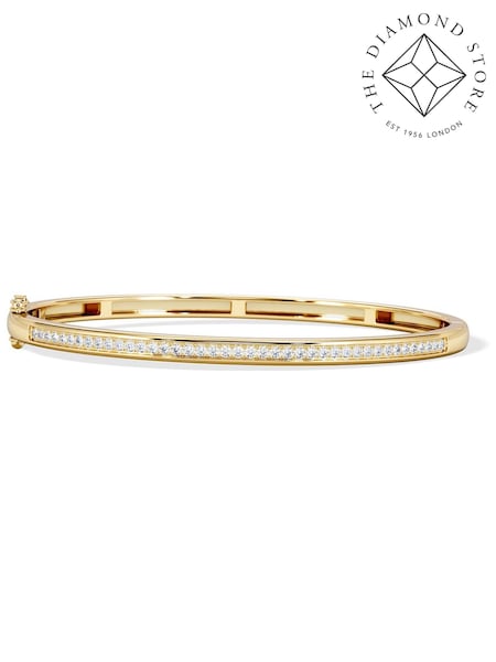 White - The Diamond Store Heritage 0.50ct Round Cut Lab Diamond Bangle In 18k Gold Vermeil