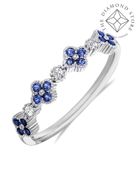 Blue - The Diamond Store Alegria 0.25ct Lab Sapphire 4 Clover Ring