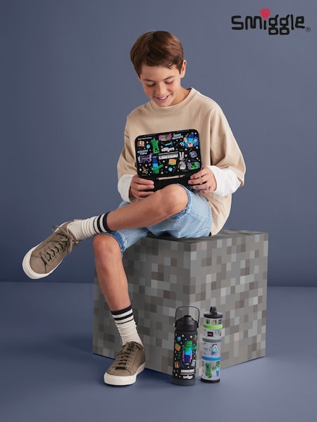 Black - Smiggle Minecraft Medium Bento Lunch Box