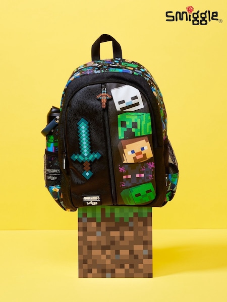 Black - Smiggle Minecraft Classic Backpack