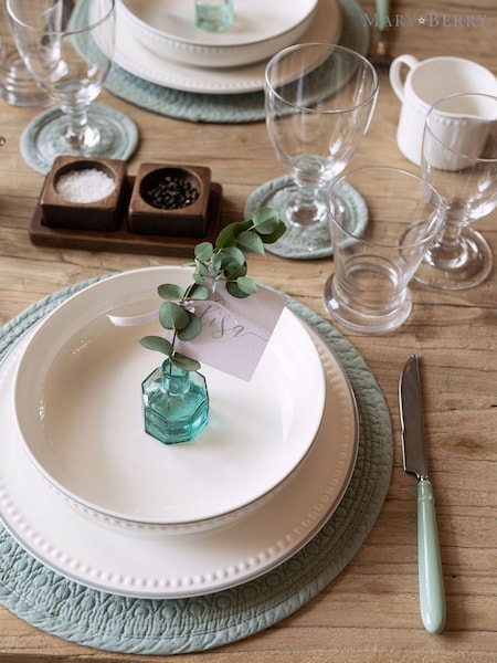 Mary Berry Green 100% Cotton Signature Placement Set (M55221) | £45