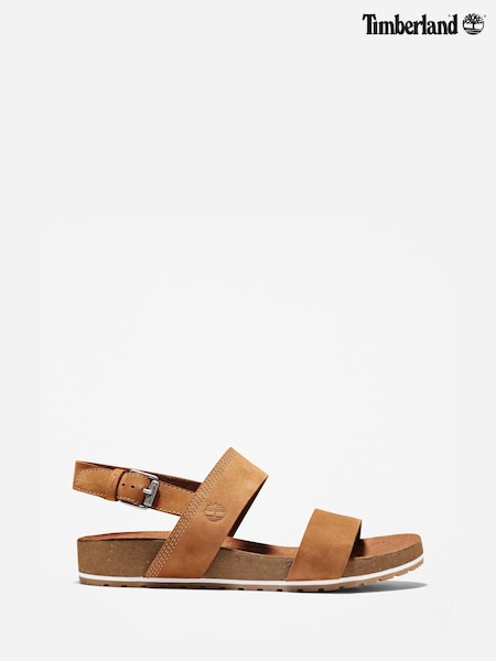Timberland Tan Brown Malibu Waves Ankle Strap Sandals (M55457) | £70
