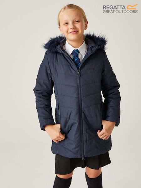 Regatta Blue Shower Resistant Fabrizia Insulated Thermal Longline Jacket (M58593) | £42