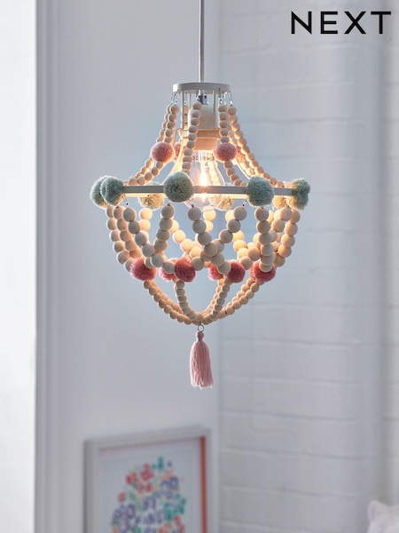 Pink Tahlia Pom Pom Easy Fit Chandelier Light shade (M61948) | £50