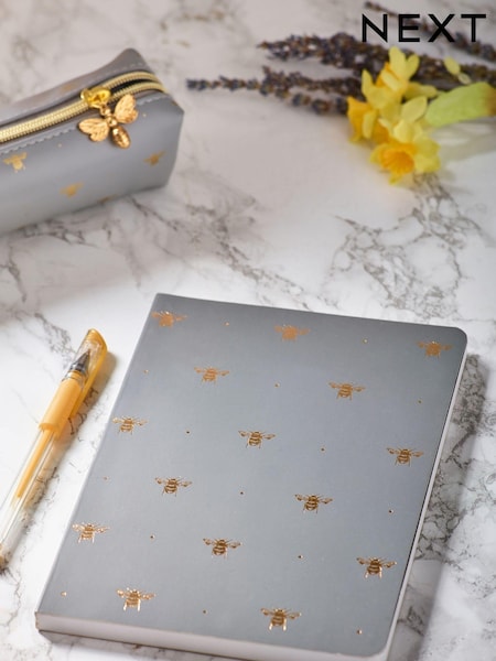Grey Bee A5 Lined Notebook (M63453) | £5