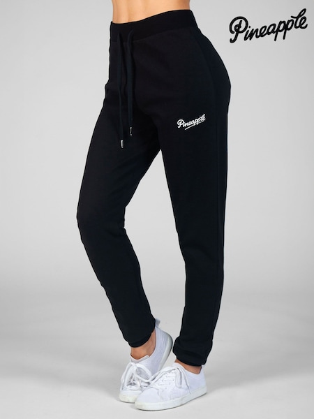 Pineapple Black Womens Skinny 100% Cotton Retro Joggers (M63870) | £30