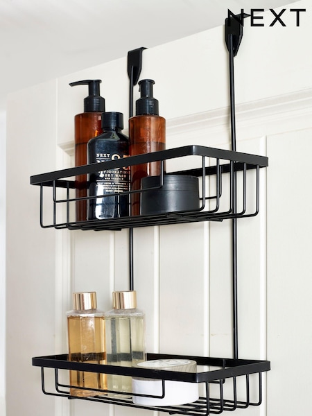 Black Over Door Two Tier Shower Caddy (M65317) | £20