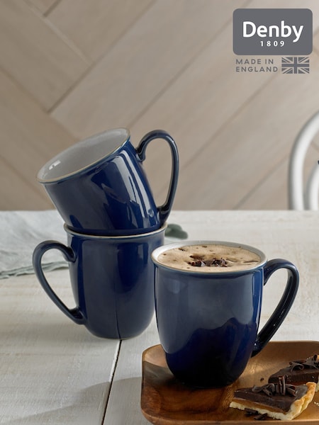 Denby 4 Piece Dark Blue Elements Coffee Mugs (M66434) | £64