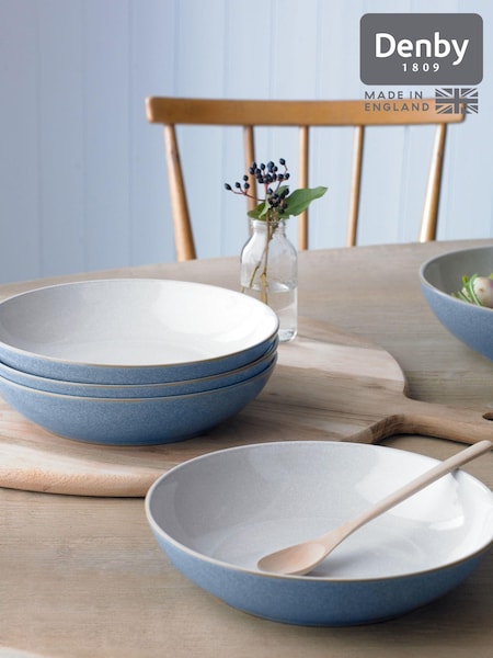 Denby 4 Piece Blue Elements Pasta Bowls Set (M66437) | £64