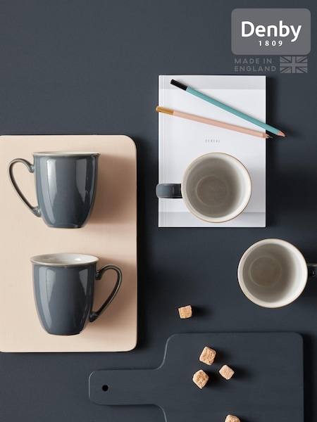 Denby 4 Piece Fossil Grey Elements Coffee Mugs (M66444) | £64