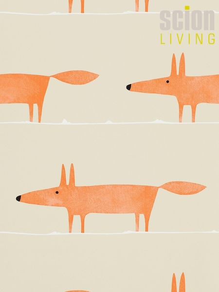 Scion Orange Mr Fox Wallpaper Sample (M67910) | £1