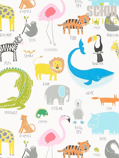 Scion Blue Animal Magic Wallpaper Sample Wallpaper (M67915) | £1