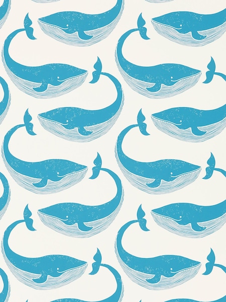 Scion Blue Whale Of A Time Wallpaper Sample Children's Wallpaper (M67922) | £1