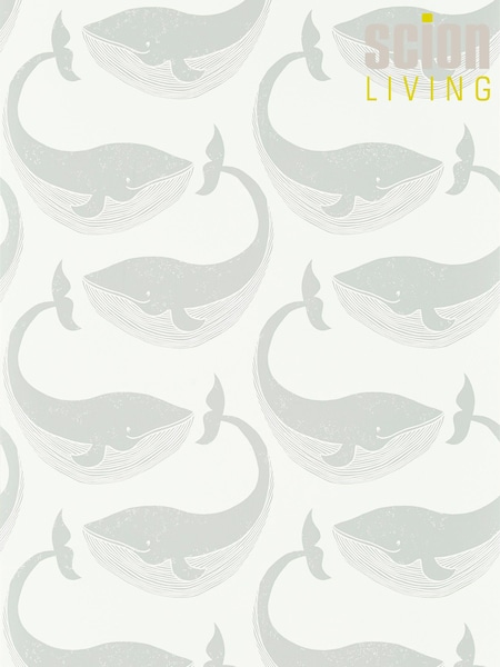 Scion Grey Whale Of A Time Wallpaper Sample Children's Wallpaper (M67923) | £1