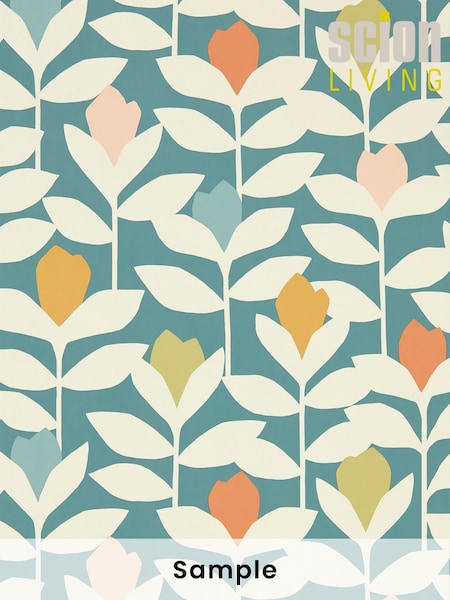 Scion Blue Padukka Wallpaper Sample (M67980) | £1
