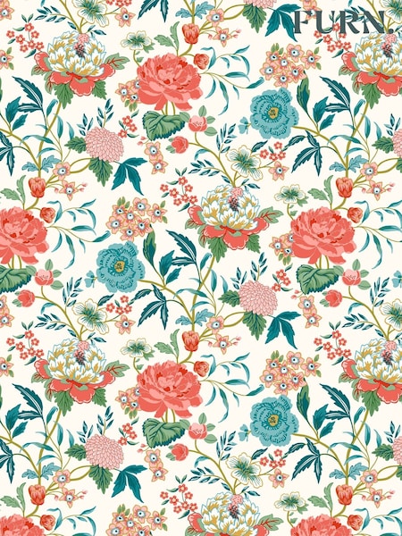 furn. White Azalea Bright Blooms Wallpaper (M68886) | £1