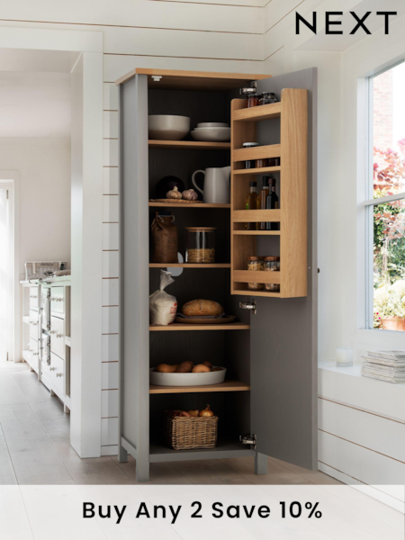 Dove Grey Malvern Oak Effect Kitchen Larder Cupboard (M70006) | £499