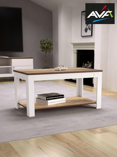 AVF White Whitesands Rustic Wood Effect Coffee Table (M70231) | £120