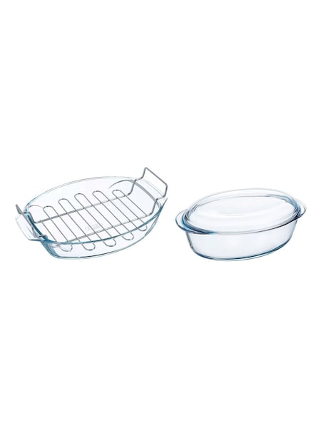Pyrex Set of 2 Clear Roasting Set (M70412) | £34