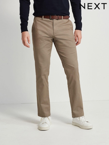 Stone Straight Fit Printed Belted Soft Touch Chino Trousers (M70449) | £30