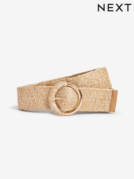 Natural Boho Raffia Wide Belt (M71591) | £16