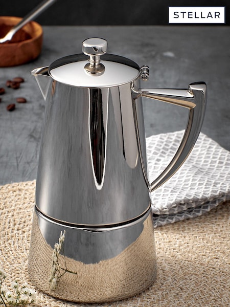 Stellar Silver Art Deco 6 Cup Espresso Maker (M71745) | £75