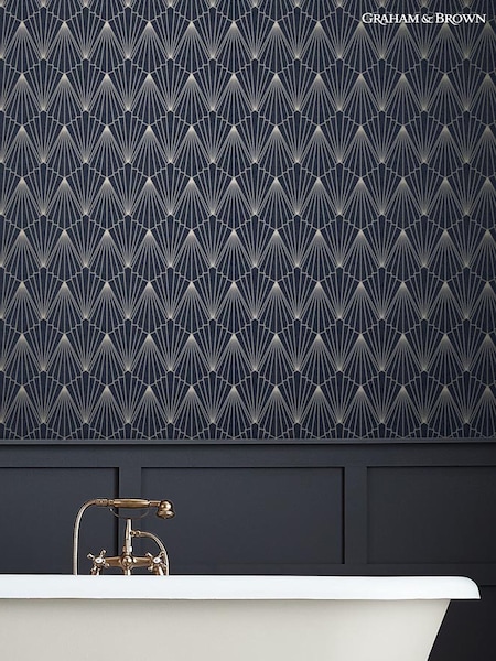 Graham & Brown Blue Rene 10M Wallpaper (M71946) | £80