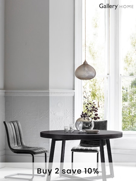 Gallery Home Black Norfolk Round 4 Seater Dining Table (M72776) | £550
