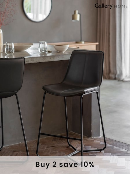 Gallery Home Set of 2 Grey Texas Bar Stools (M72806) | £250