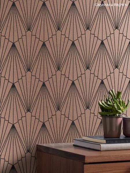 Graham & Brown Rose Gold Rene 10M Wallpaper (M73965) | £80