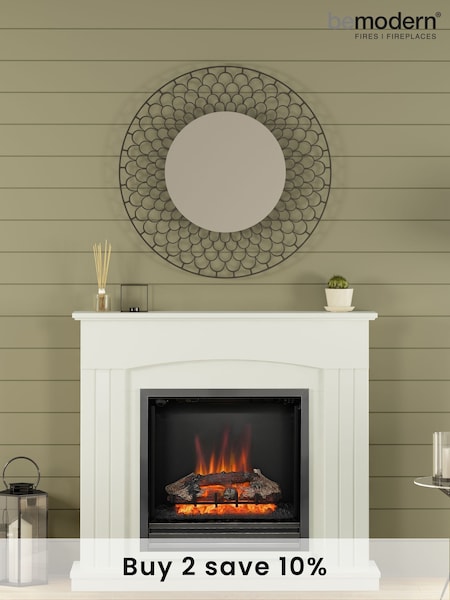 Be Modern White Linmere Electric Fireplace (M74242) | £810