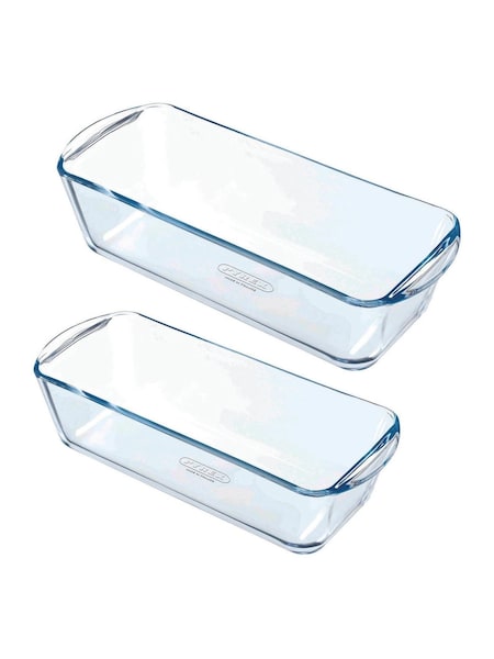 Pyrex Set of 2 Clear Bake & Enjoy Glass Loaf Dishes (M74361) | £21