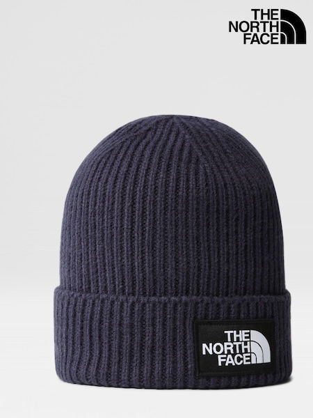 The North Face Navy Blue Logo Box Cuffed Beanie (M74899) | £28