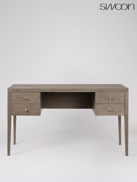 Swoon Valente Mango Wood Wide 4 Drawer Desk