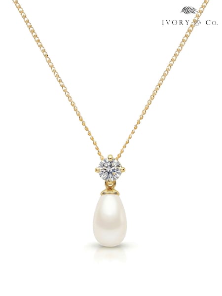 Gold Tone - Ivory & Co Imperial Pearl Pendant Necklace