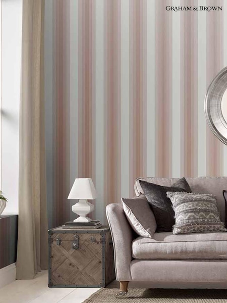 Graham & Brown White Lagom Stripe 10M Wallpaper (M78252) | £80
