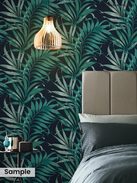 Graham & Brown Midnight Blue Yasuni Wallpaper Sample (M78276) | £1