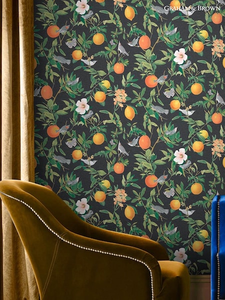 Graham & Brown Black Amalfi Wallpaper Sample (M78277) | £1