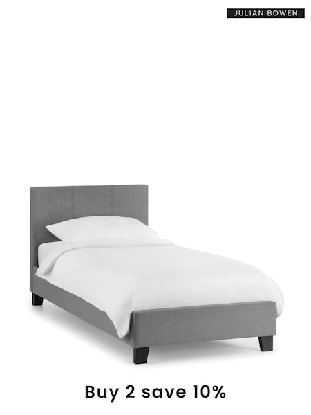 Julian Bowen Grey Rialto Linen Single Bed (M78730) | £190