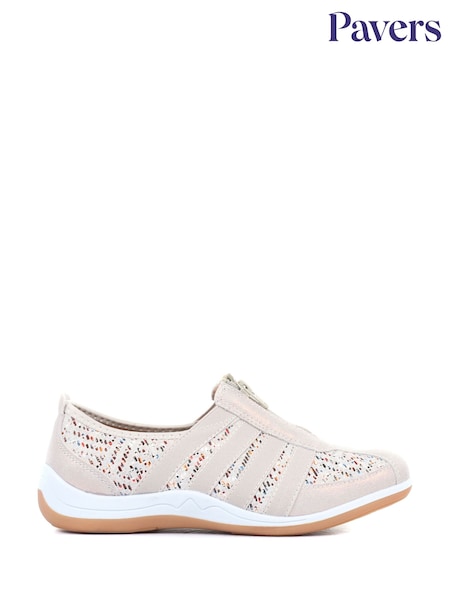 Pavers Natural Pavers Ladies Casual Zip Up Trainers (M79005) | £38