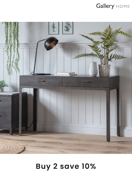 Gallery Home Grey Maddox 2 Drawer Desk (M79099) | £585